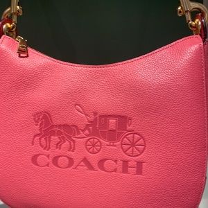 New Coach Salmon Leather Jes Hobo Shoulder Bag.